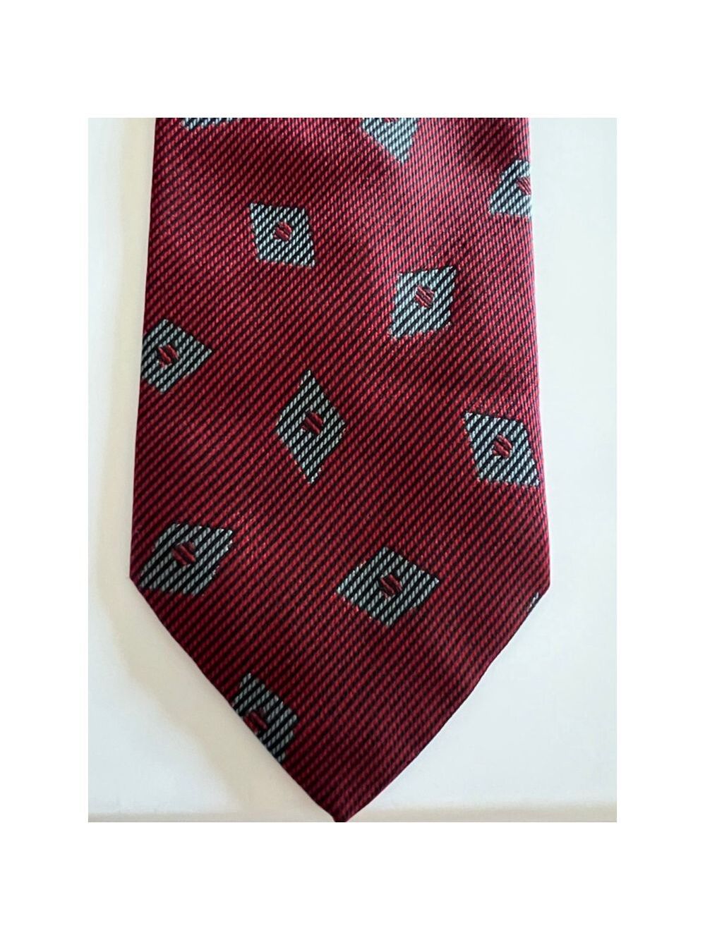 Men's Valentino Red & Black Striped Silk Tie One Size